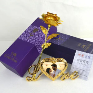 gold rose frame valentine day & amazing gift for boy friend, girl friend loved frame
